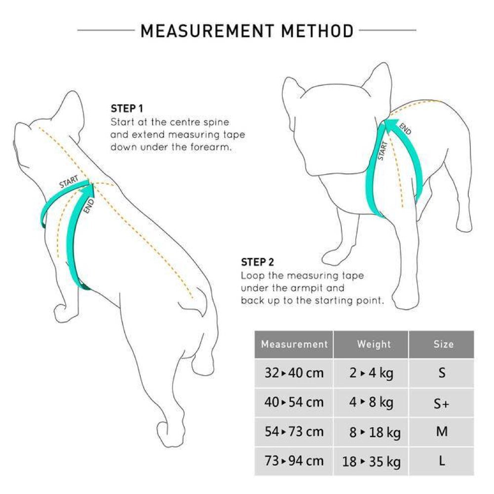 how do you measure ezydog harness