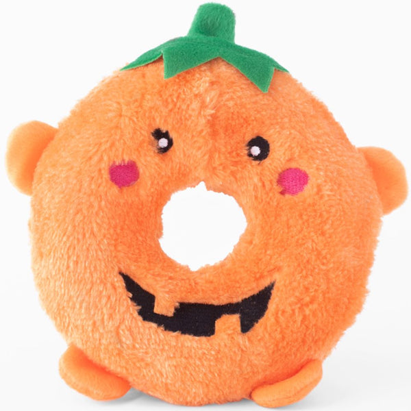 stuffed pumpkin dog toy