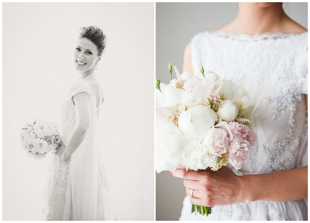 bridal bouquet peonies