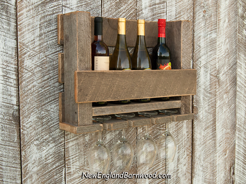 Rustic Farmhouse Wall Mounted Wooden Wine Rack | New 