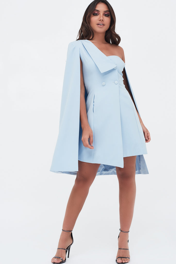 one sleeve cape dress