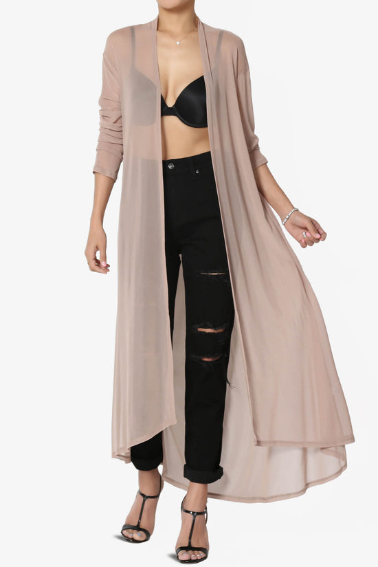 black sheer duster cardigan