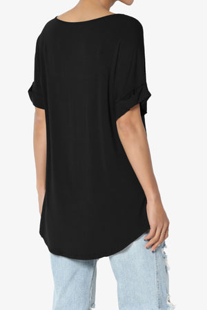 Tracey Wide V-Neck Jersey Top