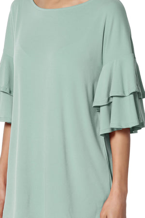 Omere Tiered Bell Sleeve Blouse MORE COLORS