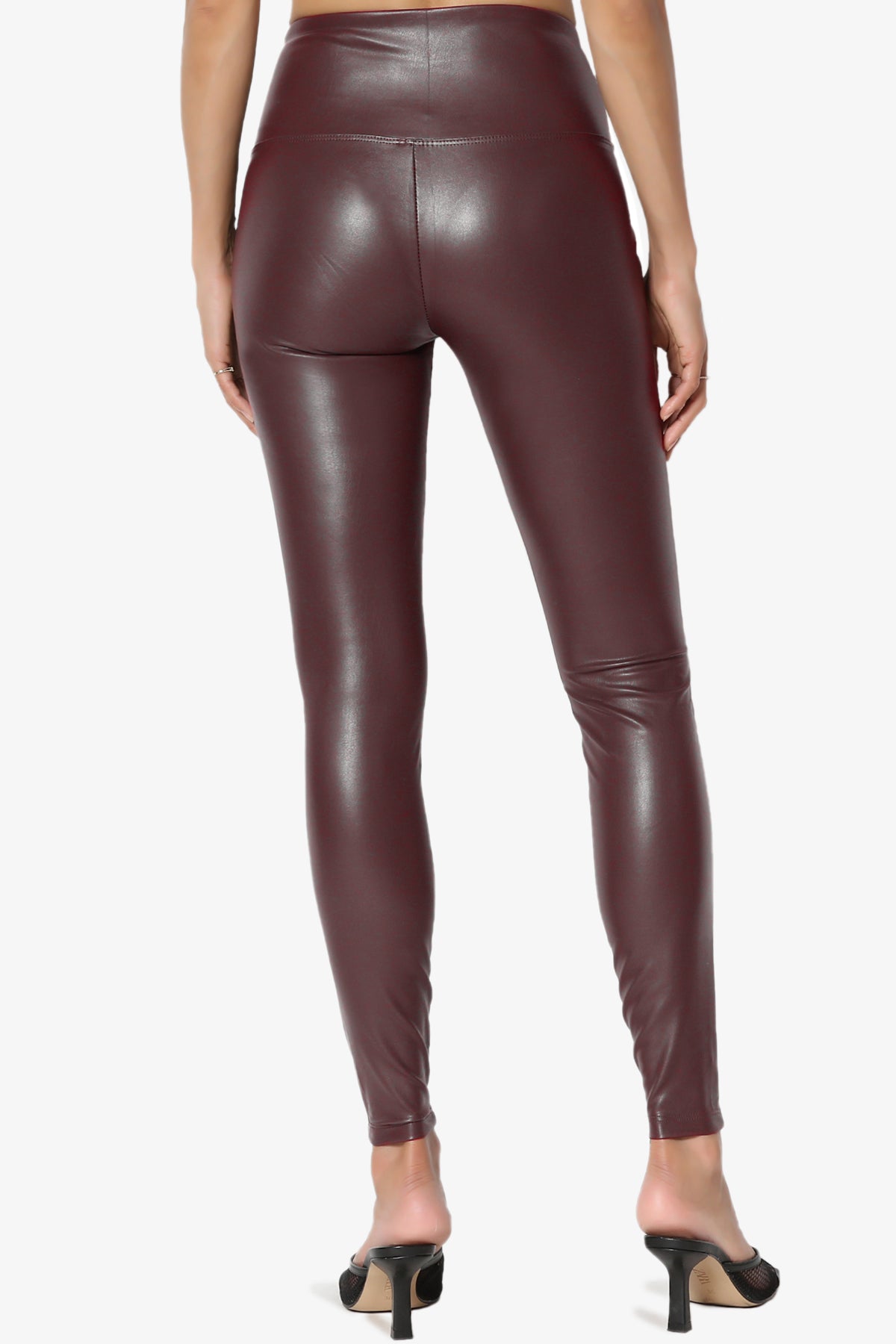 Sexy Stretchy Faux Leather Leggings Wide High Waist Tight Skinny Pants ...