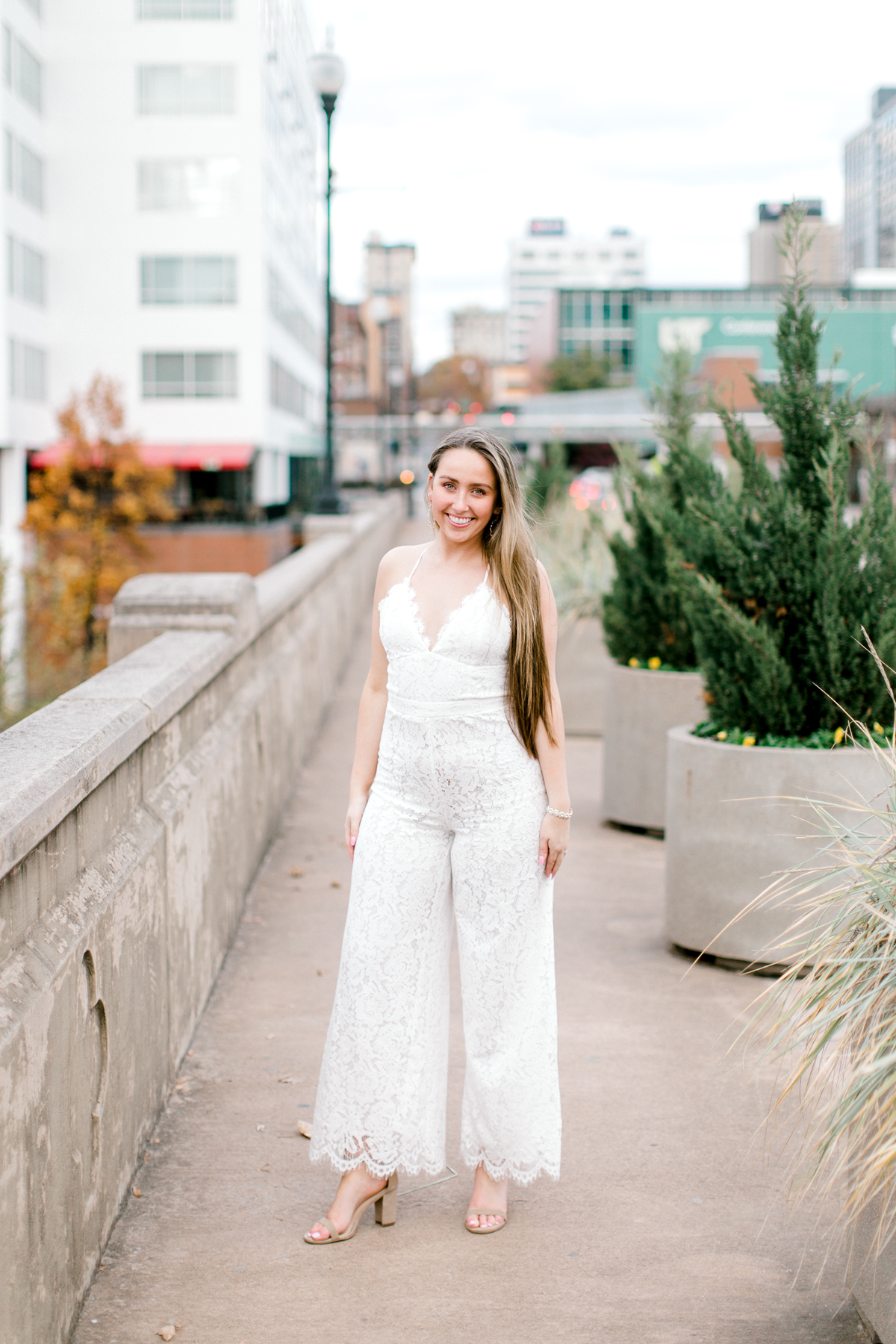 white jumpsuit bridal shower