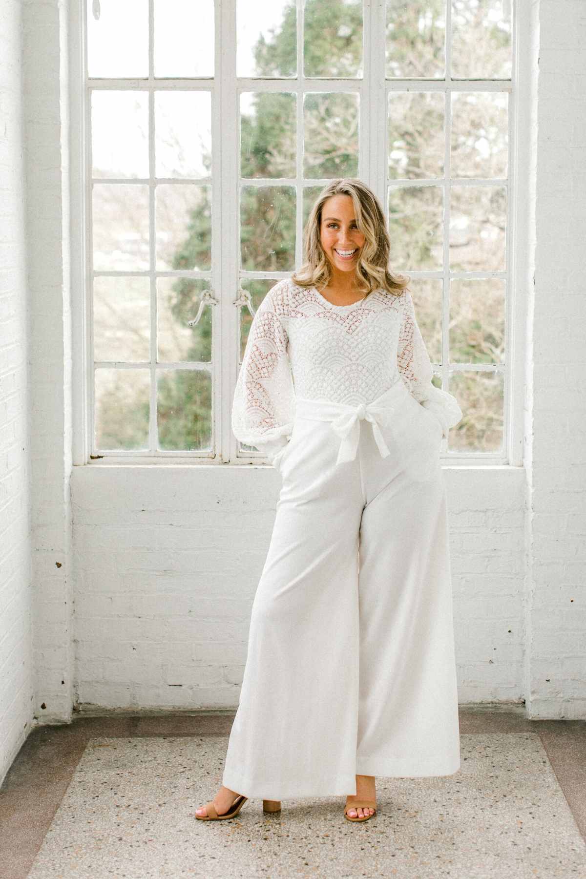 white bridal jumpsuit plus size