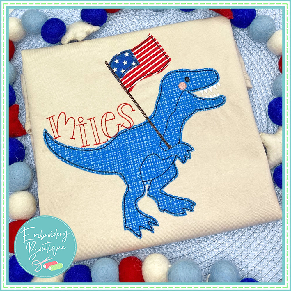 Dinosaur Flag Bean Stitch Applique, Applique, opensolutis