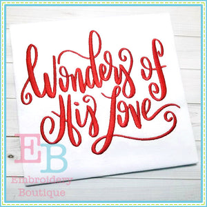 Wonders Of His Love Design Embroidery Boutique