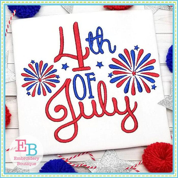 4th of July Fireworks Design, Embroidery