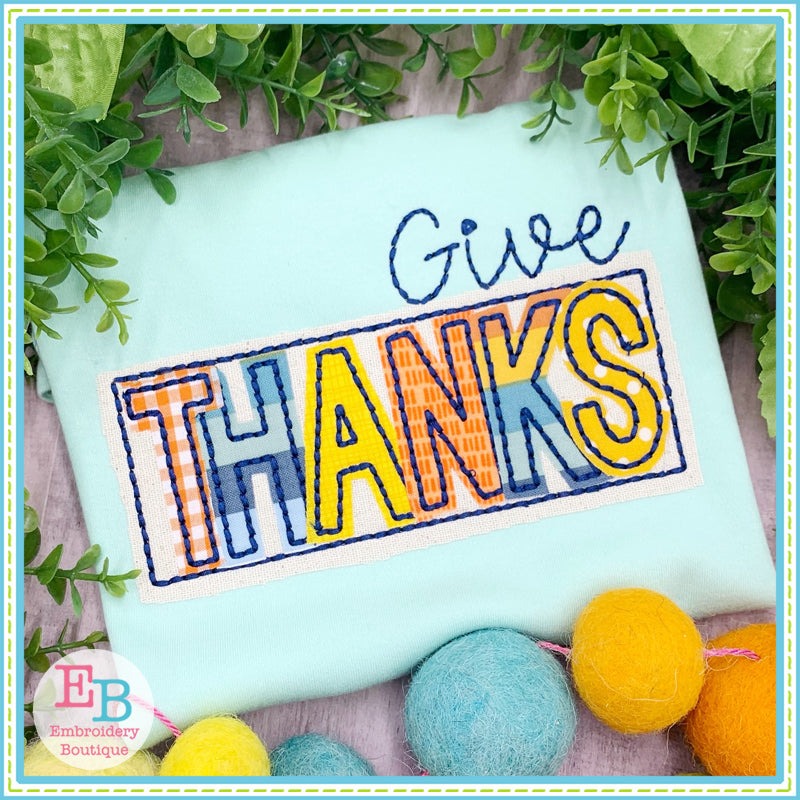 Give Thanks Applique