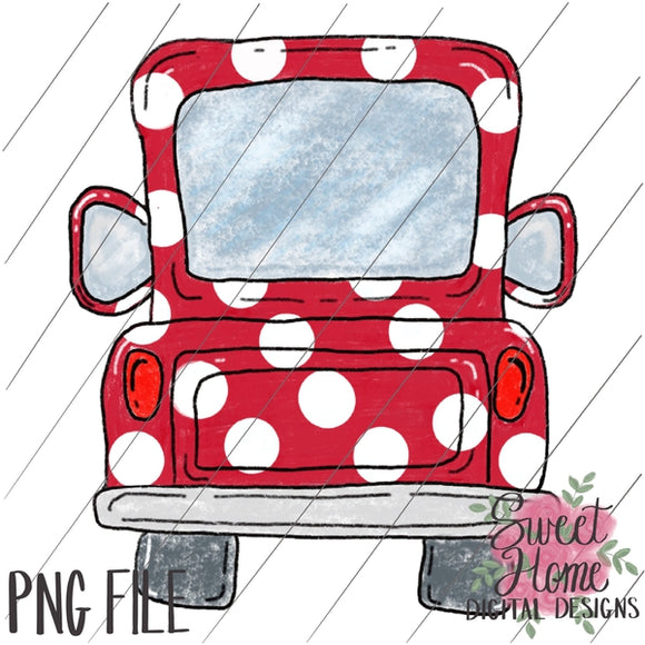 Vintage Red Polka Dot Tailgate Truck PNG Printable ...