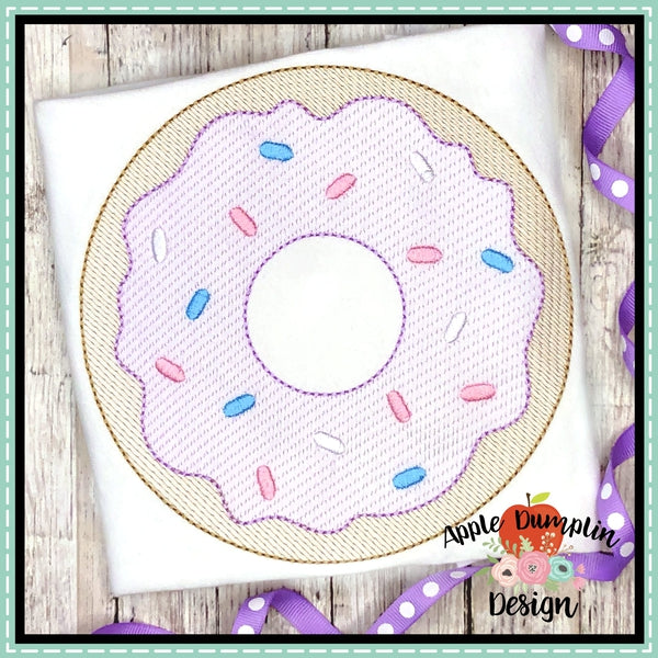 Sprinkle Donut Sketch Embroidery Design Embroidery Boutique