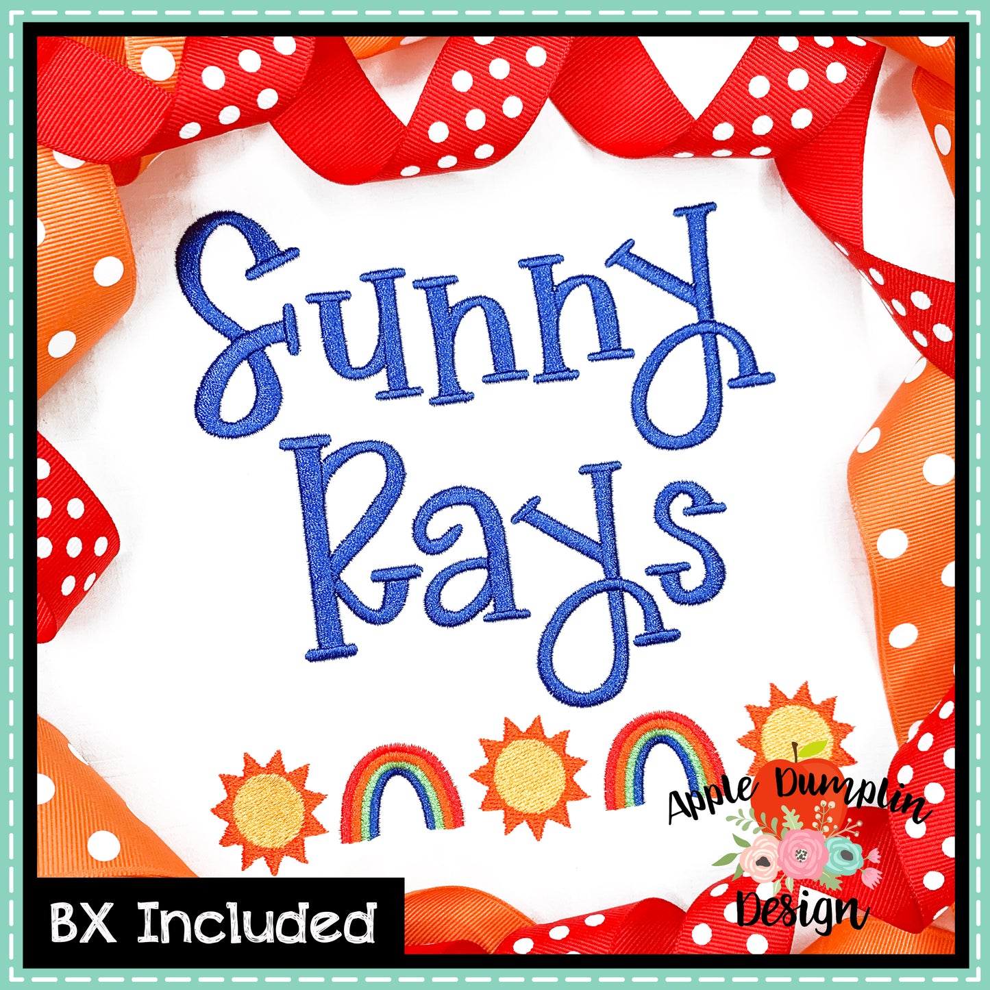 Sunny Rays Alphabet with 2 Minis, Embroidery Font