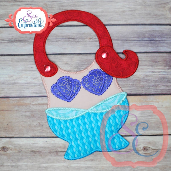ITH Mermaid Baby Bib, In The Hoop Projects