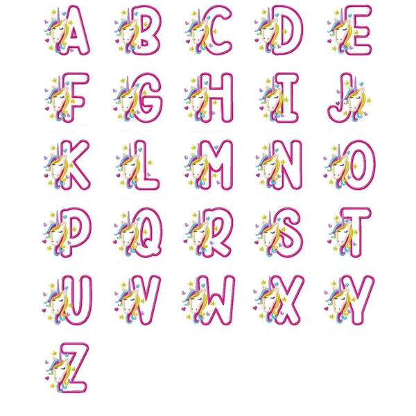 Unicorn Applique Alphabet – Embroidery Boutique