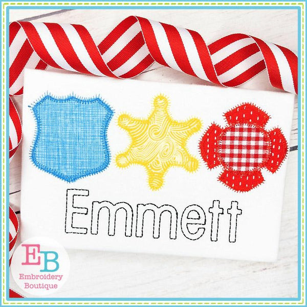 3 Badge Trio Zigzag Applique, Applique