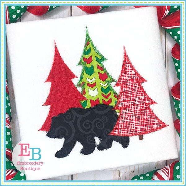 Bear Trees Zigzag Applique, Applique