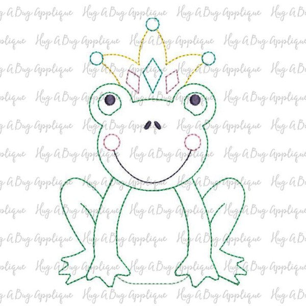 Charming Frog Bean Stitch Applique Design, Applique
