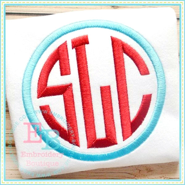 Circle Monogram Embroidery Font | Embroidery Boutique