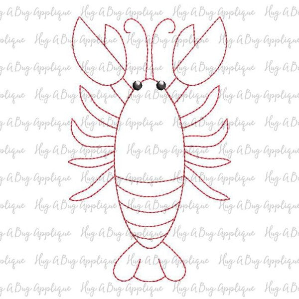 Crawfish Bean Stitch Applique Design, Applique
