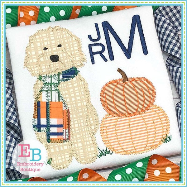 Doodle Pumpkins Zigzag Applique- bow and no bow versions included, Applique