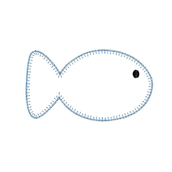 Fish Blanket Stitch Applique Design, Applique