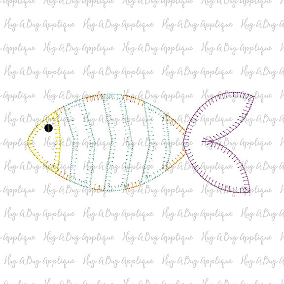 Fish 1 Blanket Stitch Applique Design, Applique