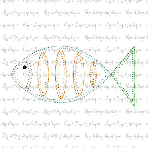 Fish 2 Blanket Stitch Applique Design, Applique