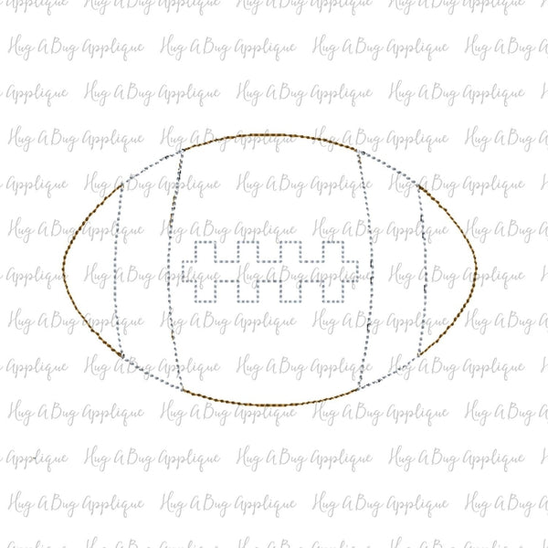 Football Bean Stitch Applique Design, Applique