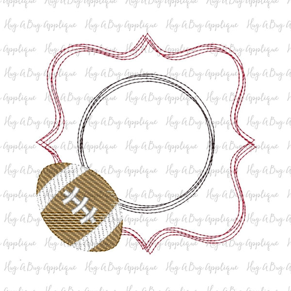Football Sketch Scribble Frame Embroidery Design, Embroidery