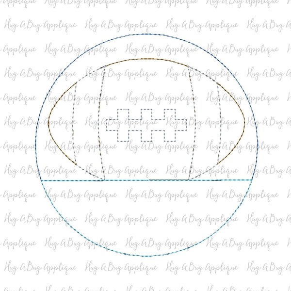 Football Split Circle Bean Stitch Design, Applique