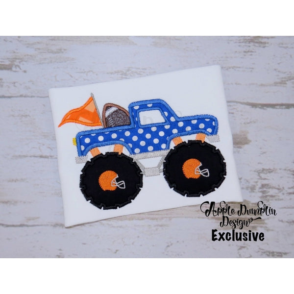 Football Monster Truck Applique Design