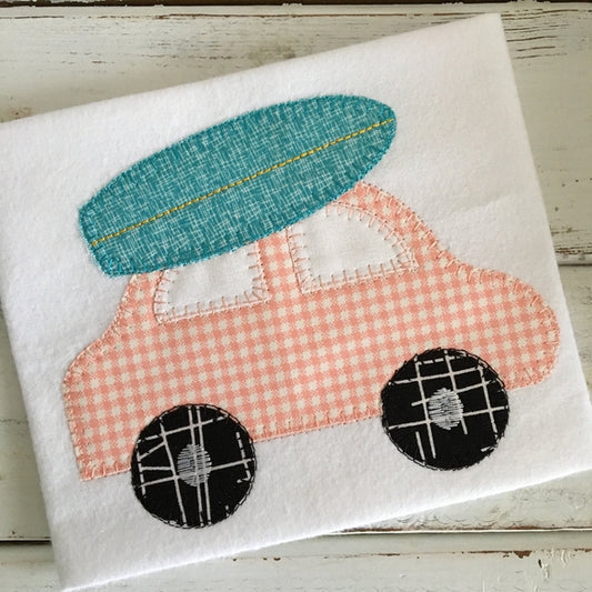 Car Surfboard Blanket Stitch Applique Design, Applique