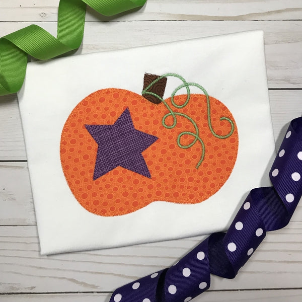 Pumpkin Star Blanket Stitch Applique Design, Applique