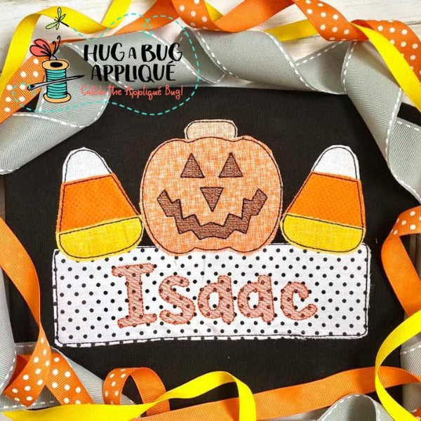 Jackolantern Candy Box Bean Stitch Applique Design