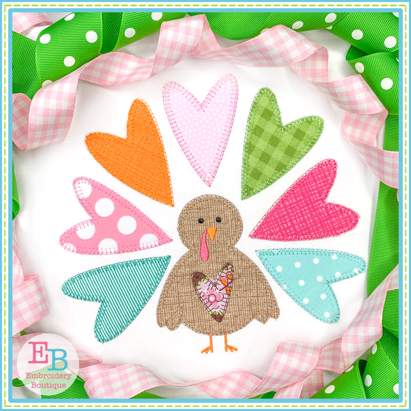 Turkey Heart Blanket Stitch Applique