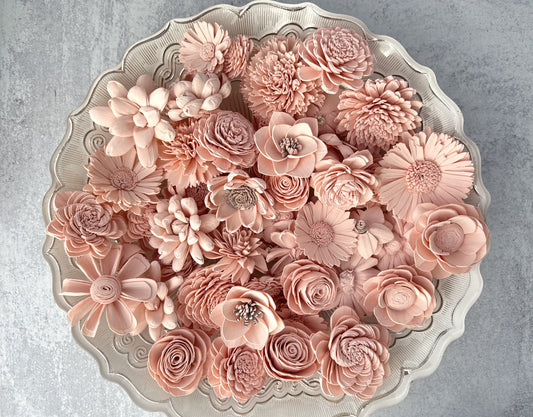 Blush Sola Wood Flower Indoor Wreath