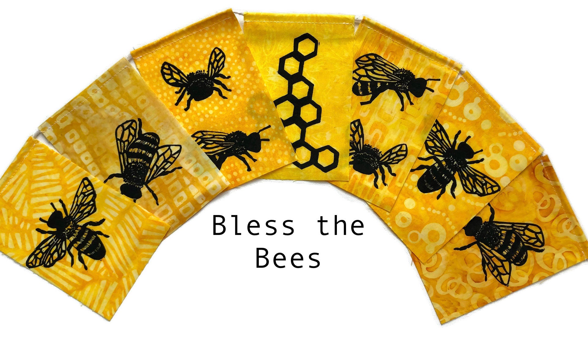 Small Flag Set with images and words to celebrate Bees