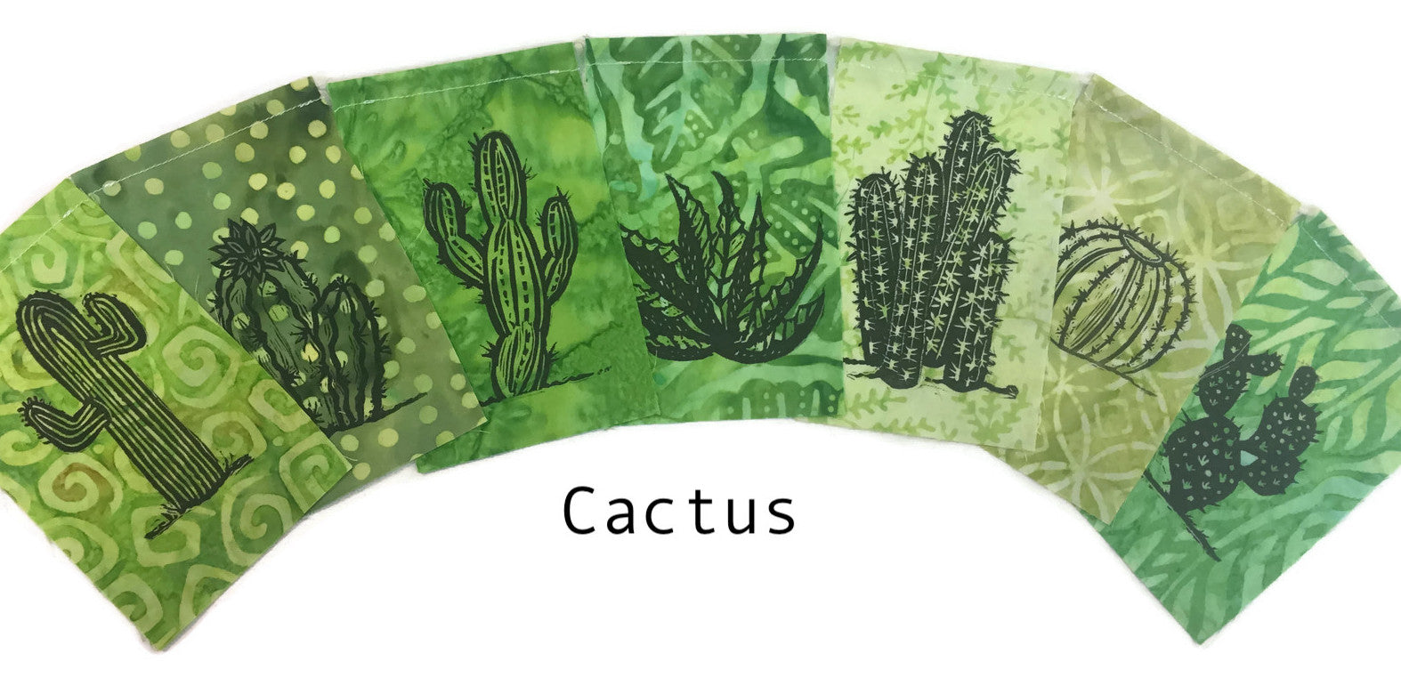 Small Flag Set with images and words to celebrate Cacti