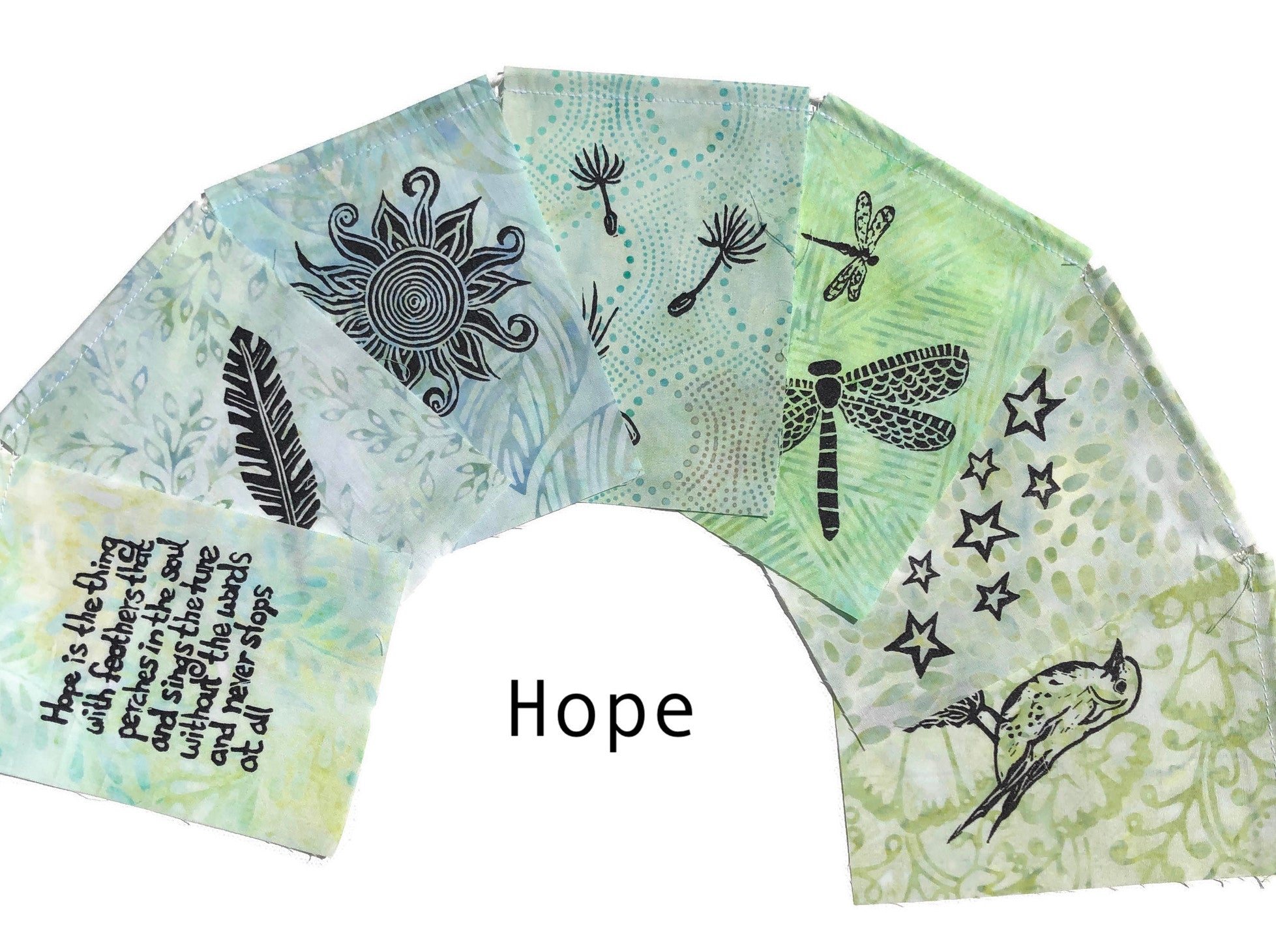 Small Flag Set with images and words about hope