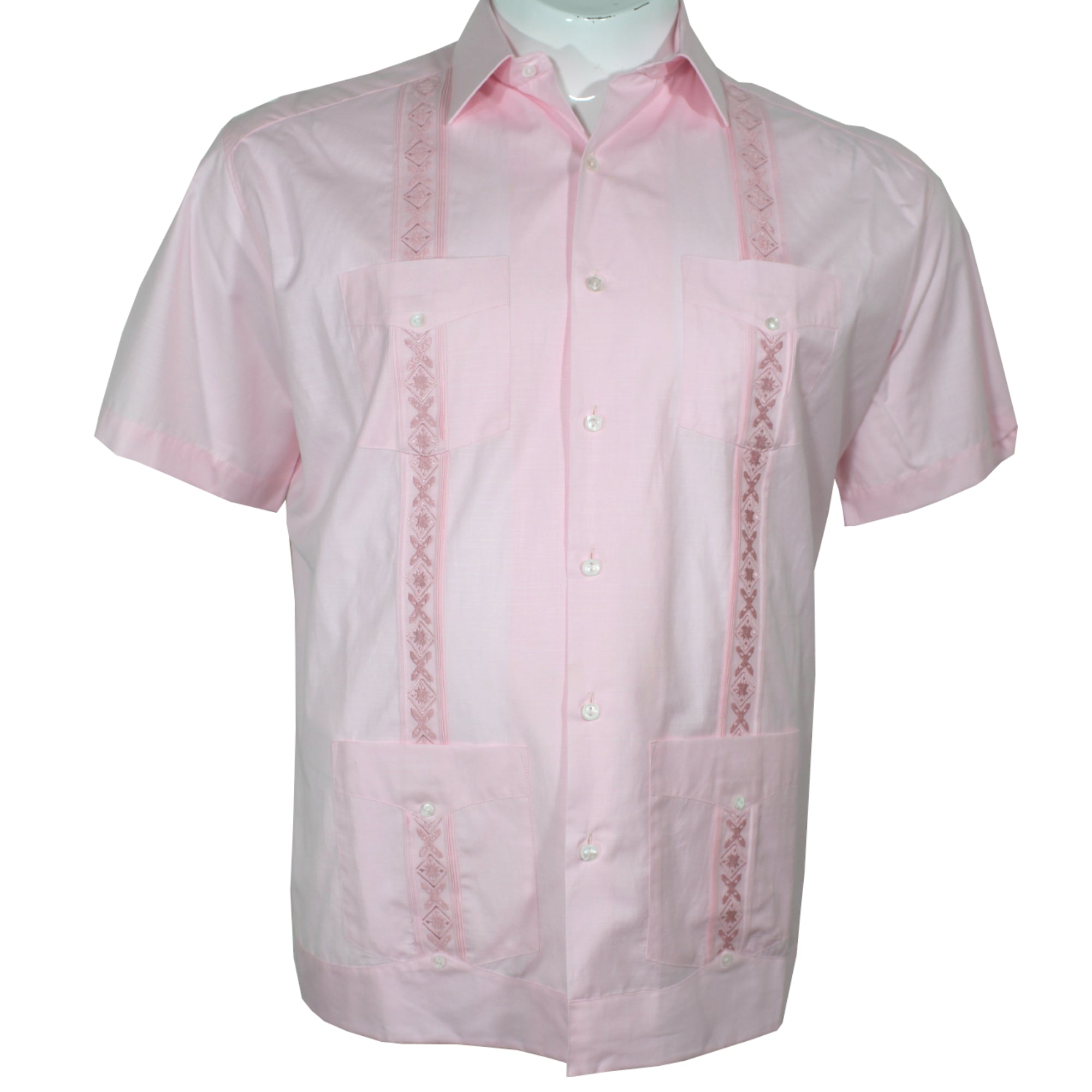 Guayabera Manga Corta Talla Extra Modelo MAN808 Rosa | CAMISERIA TODO SHOP