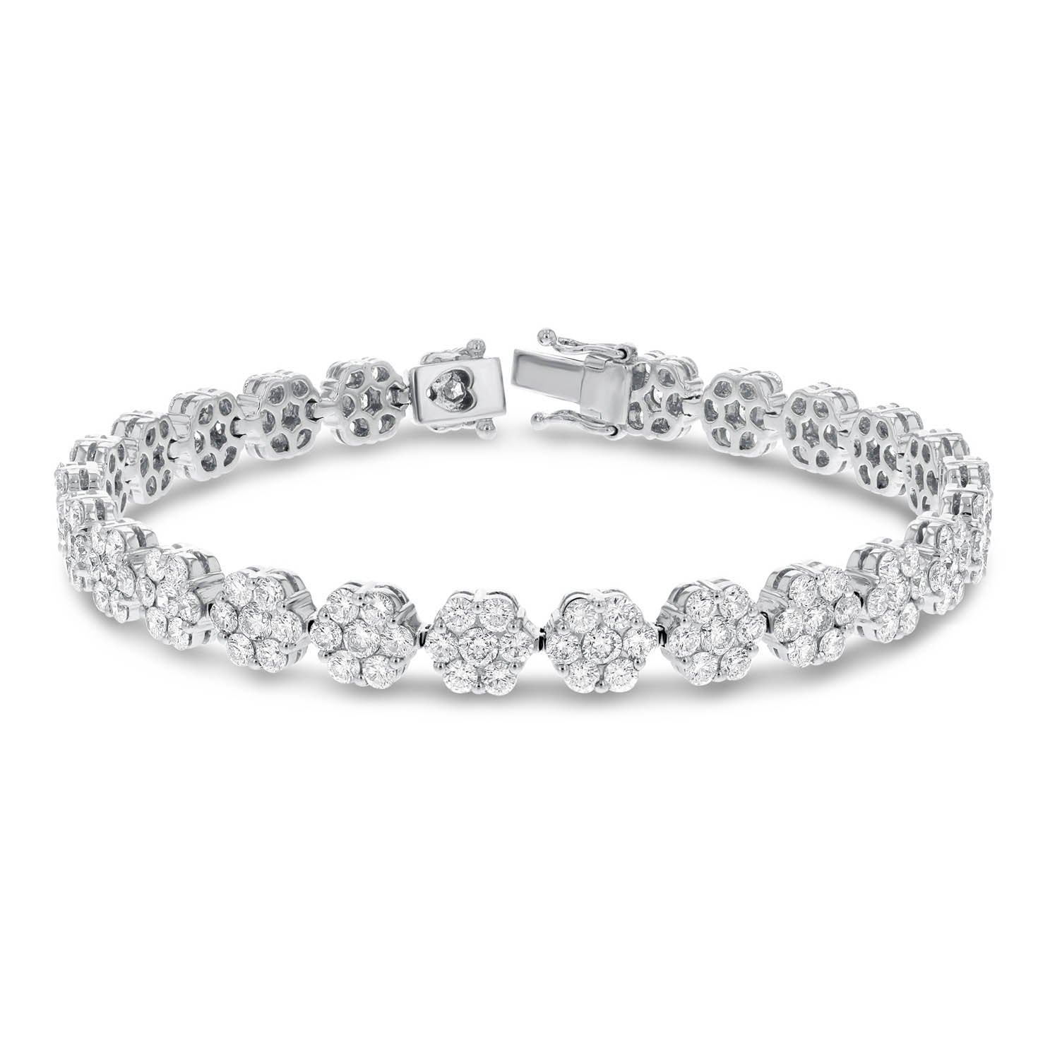 Diamond Flower Cluster Bracelet (B0530) – R&R Jewelers