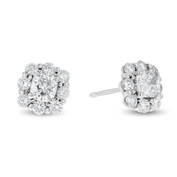 Star Shaped Diamond Halo Cluster Stud Earrings (E4265) – R&R Jewelers