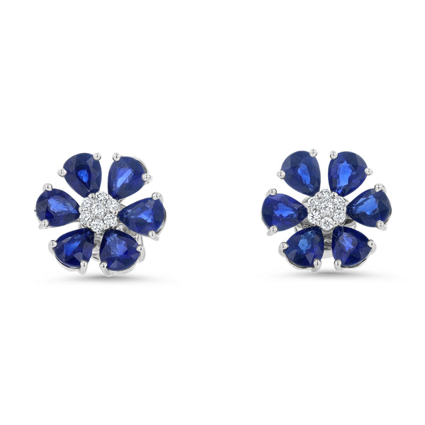 sapphire flower earrings