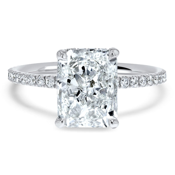 Radiant Cut Hidden Halo Diamond Basket Engagement Ring – R&R Jewelers