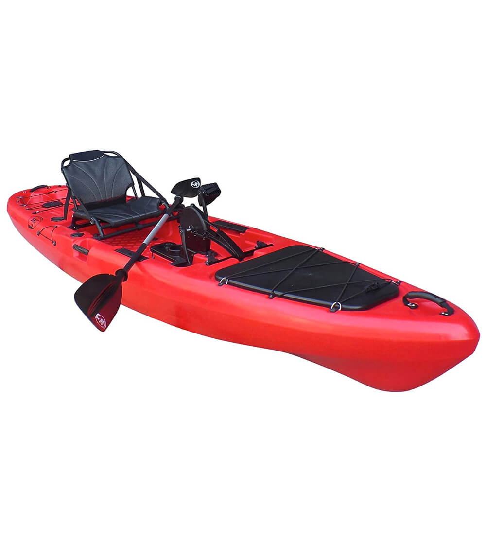 BKC PK13 13' Pedal Drive Fishing Kayak W/Rudder System and Instant Reverse