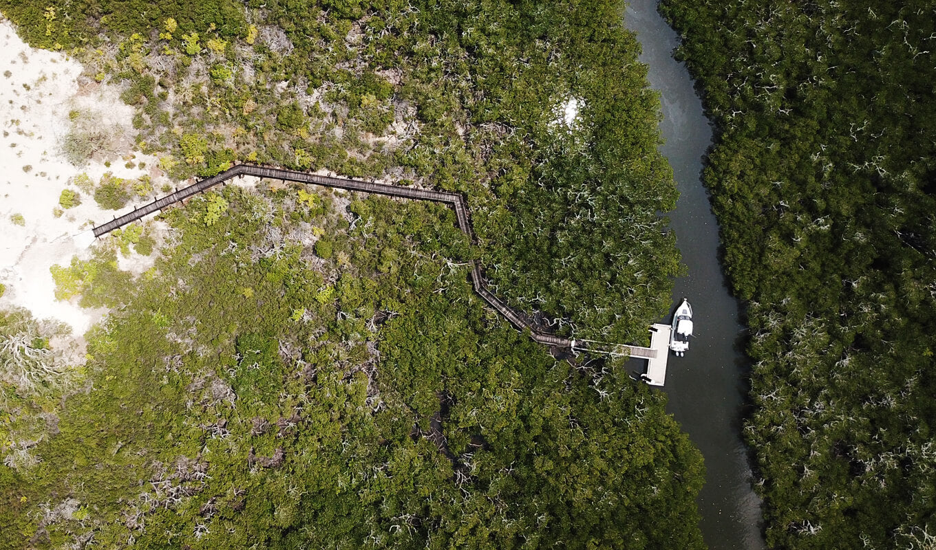 Mountain, rivers along the Thorsbone Trail on Hinchinbrook Island, Queensland