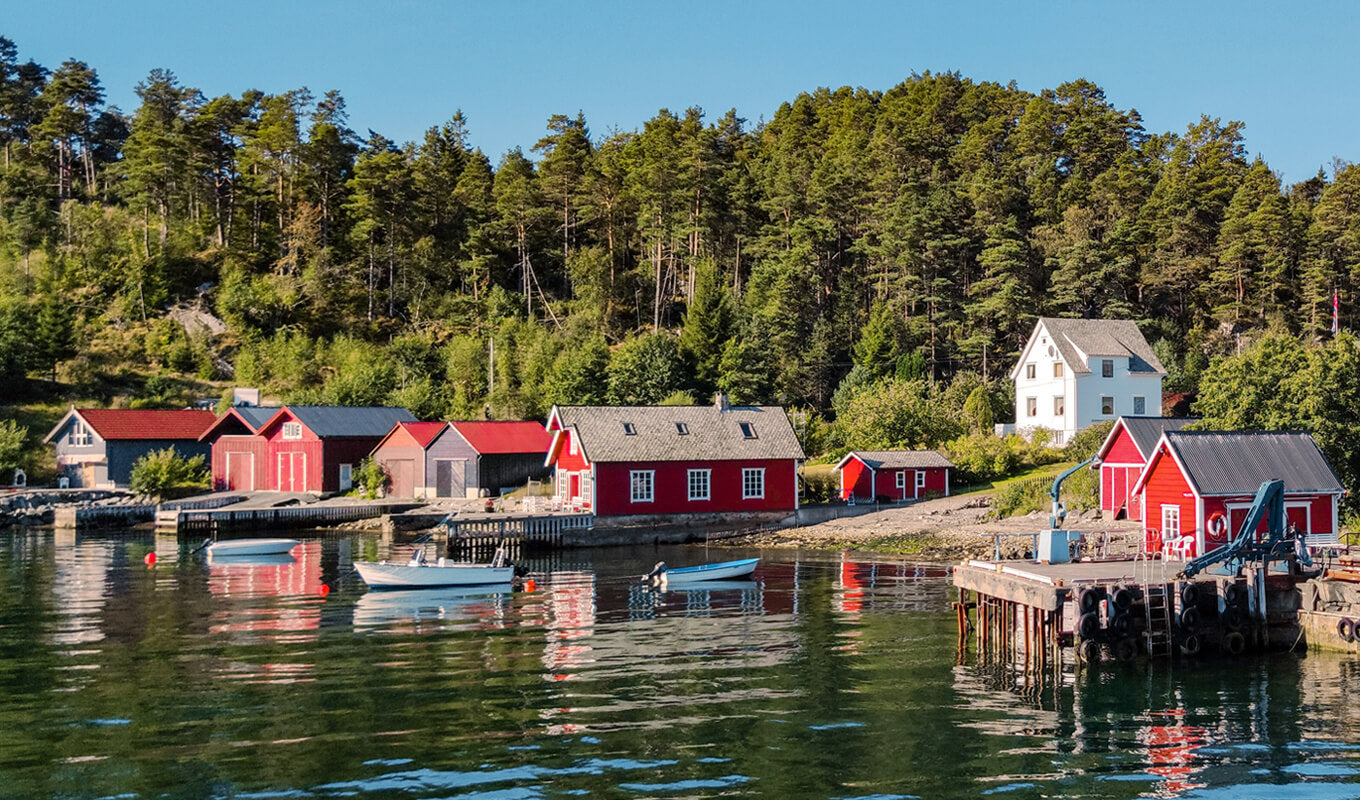 beautiful Norwegian village in the fjord