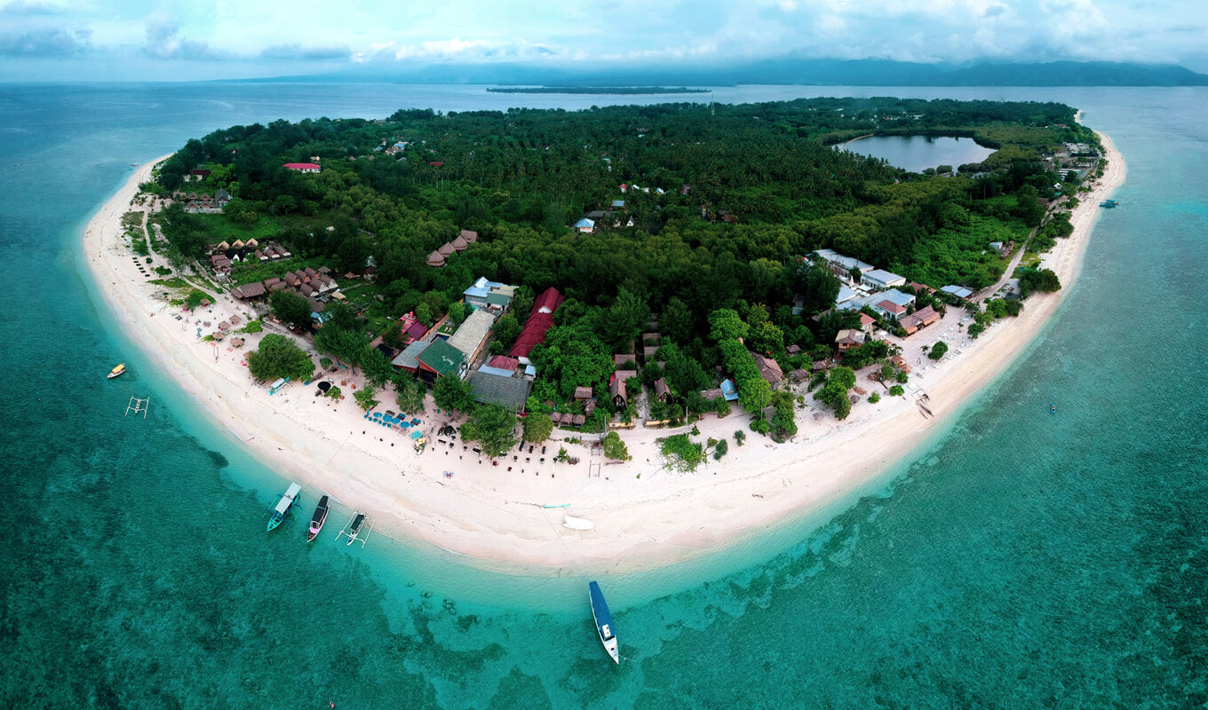 Drone shot of GILI Meno Island, Indonesia
